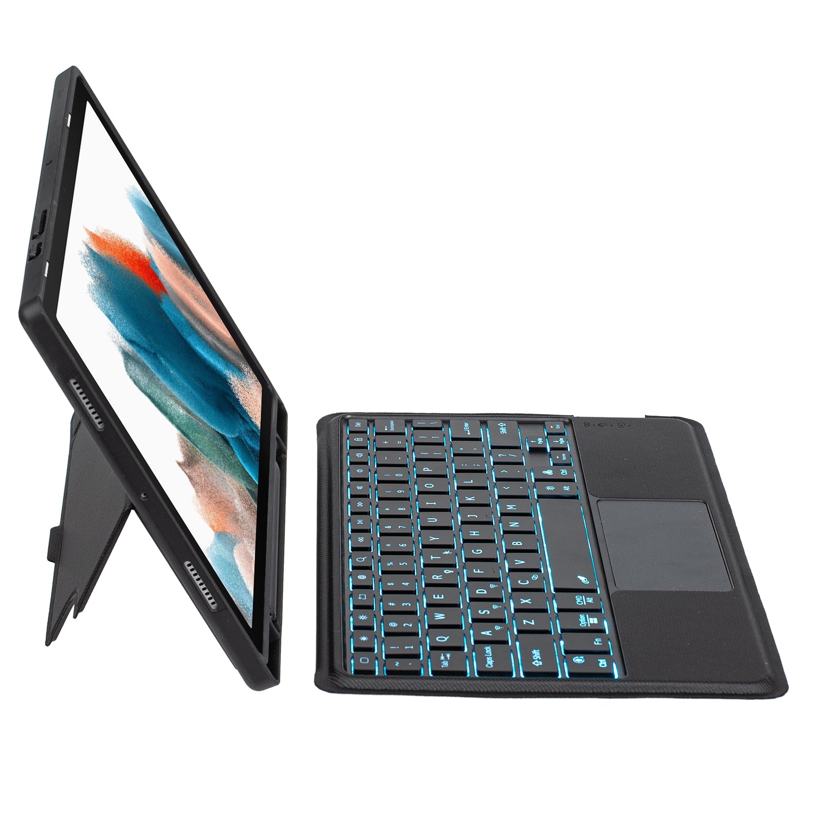 TA08B-AS pro Samsung Galaxy Tab A8 10.5 (2022) / A8 10.5 (2021) 2v1 Bluetooth klávesnice Smart Tablet Case Stojan s držákem pera / touchpadem TA08B-AS pro Samsung Galaxy Tab A8 10.5 (2022) / A8 10.5 (2021) 2v1 Bluetooth klávesnice Smart Tablet Case Stojan s držákem pera / touchpadem